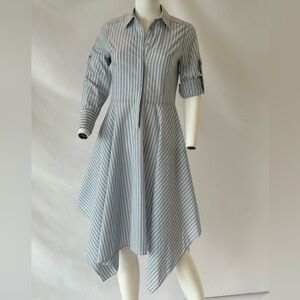 BCBG MaxAzria  Beatryce Striped Shirt Dress, Size XXS Light Blue